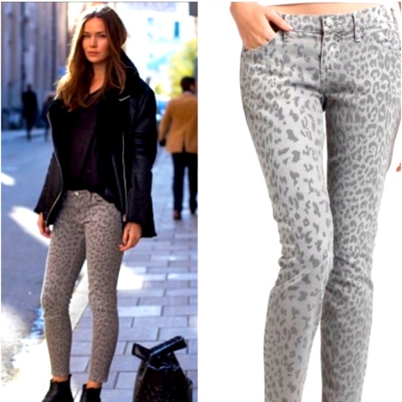 Current/Elliott Jeans Currentelliot Leopard Print Corduroy Jeans